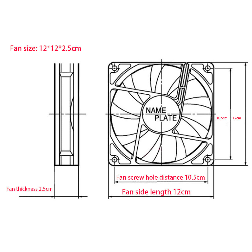 Green 120mm LED Ultra Silent Computer PC Fan 12V - (AD59031)