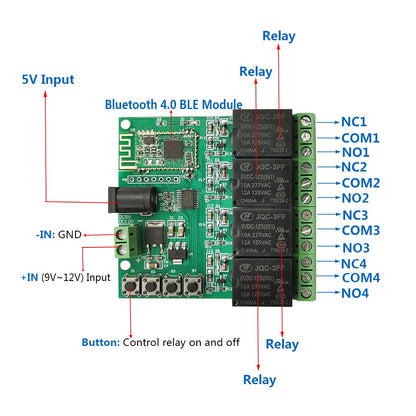 SH-BT04A 4-Channel Relay Bluetooth Module - (AD60216)