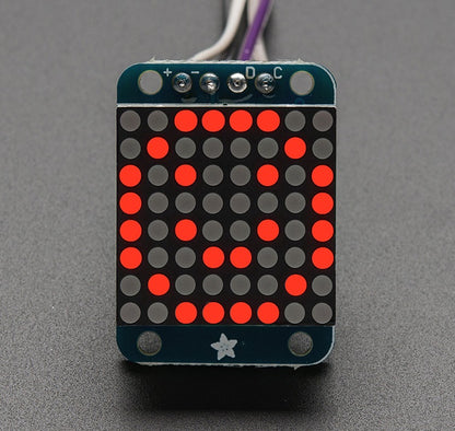 Adafruit Mini 8x8 LED Matrix w/I2C Backpack - Red [PID:869] - (AD60222)