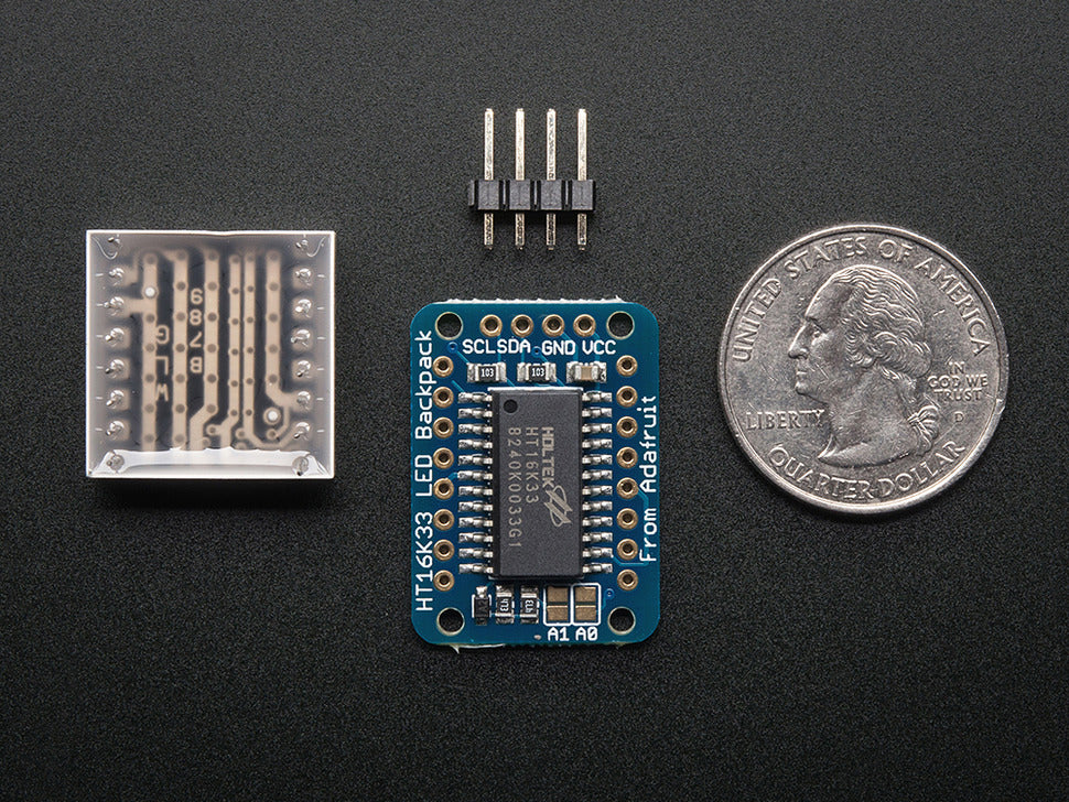 Adafruit Mini 8x8 LED Matrix w/I2C Backpack - Red [PID:869] - (AD60222)