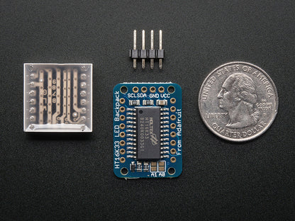 Adafruit Mini 8x8 LED Matrix w/I2C Backpack - Red [PID:869] - (AD60222)