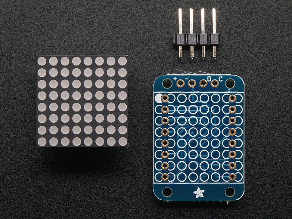 Adafruit Mini 8x8 LED Matrix w/I2C Backpack - Red [PID:869] - (AD60222)