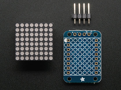 Adafruit Mini 8x8 LED Matrix w/I2C Backpack - Red [PID:869] - (AD60222)
