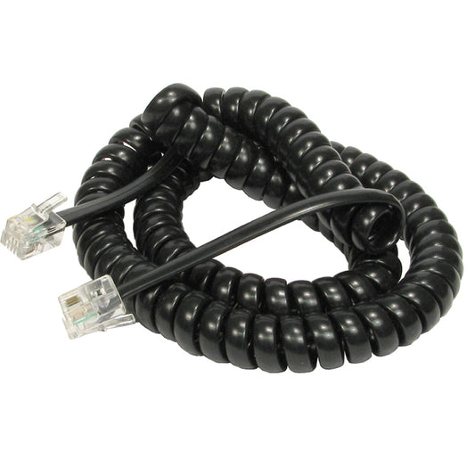 KR-209-7BK Miyako Spiral Phone Cord (7 Ft.) - (AD60919)