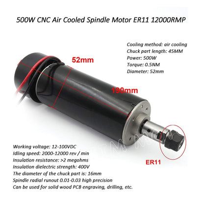 Spindle Motor 500W and Power Supply Speed Controller - (AD63426)