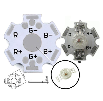 RGB 6-Pin 3W LED with PCB - (AD63667)