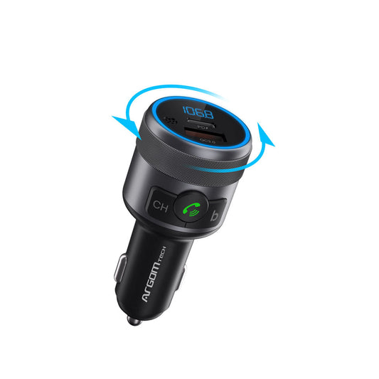 ARG-AC-0343BK Argom BT Hands Free Car Kit With Dual Fast Charging Ports - (AD64832)