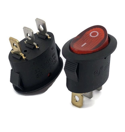 Oval Rocker Switch Red ON/OFF SPST (With Lamp) - (AD65286)