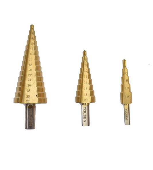 Tolsen Step Drill Set For Metal (3 PCS) - (AD65435)