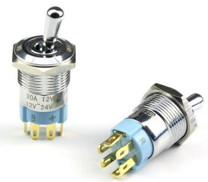 Illuminated Toggle Switch ON-OFF SPST Tri-Color Red - Green - Blue LED - (AD66053)