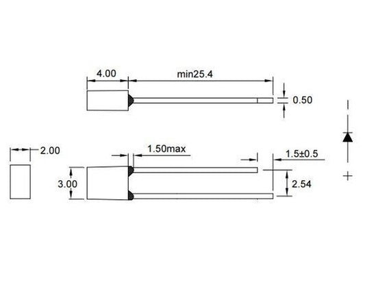 LED Rectangular White 2x3mm - (AD66246)