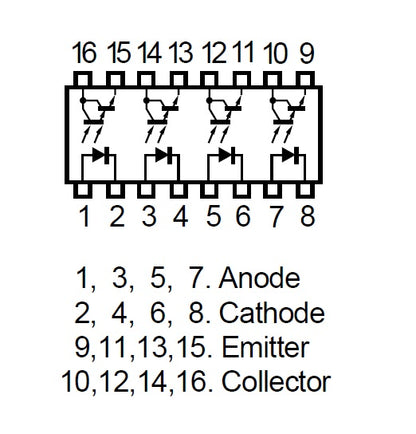 PS2502-4 Multi-Photocoupler Darlington Transistor - (AD66520)