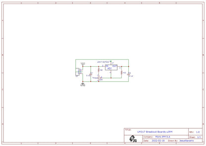 uJPM LM317 Adustable Positive Voltage Regulator Breakout Board (1.3v to 37v) - (AD67062)