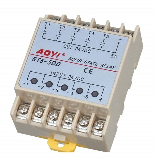 ST5-5DD 5-Phase Solid State Relay SSR 5A @ 24V (24VDC) - (AD67926)