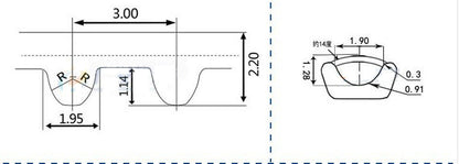 HTD Synchronous Belt Timing Pulley 15mm Width (1 Meter) - (AD68918)