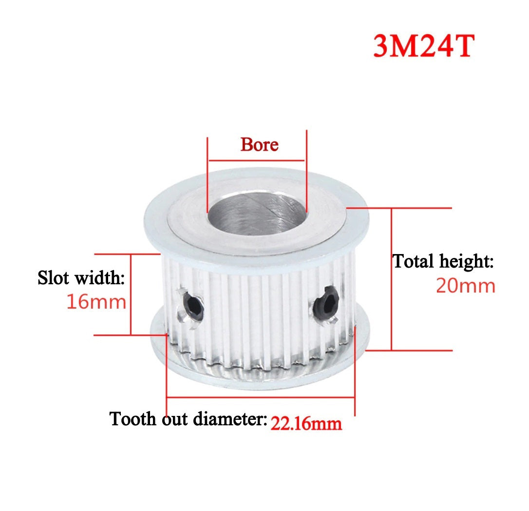 3M 24T 16mm Timing Belt Pulley - (AD68983)