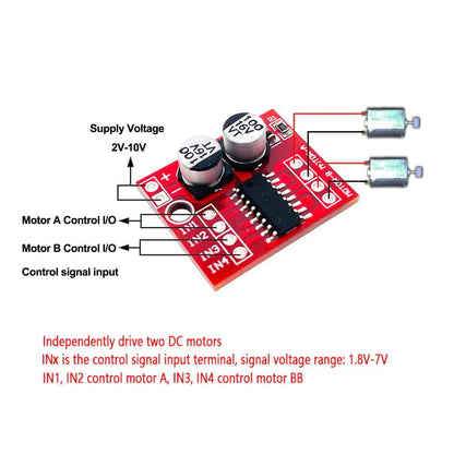 Mini L298N 2-Channel DC Motor Drive Module - (AD70178)