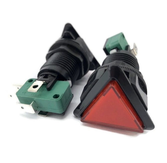 Red Triangle Illuminated Push Button Switch SPDT Momentary 12V - (AD70249)