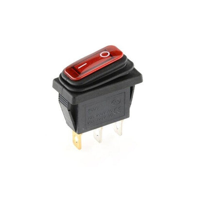 KCD3 Red Waterproof Rocker Switch With Light - (AD71231)