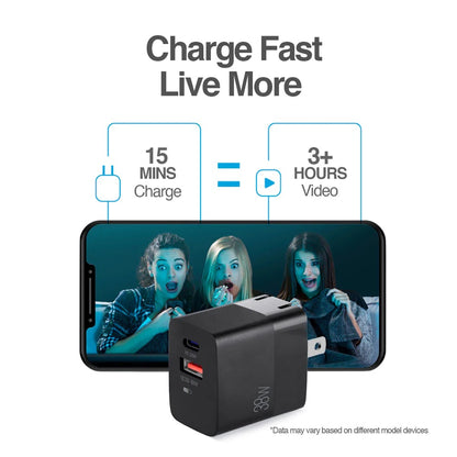 ARG-AC-0122BK Argom Volta P4 38W Pro PD Type-C + USB With Foldable Plug Wall Charger - (AD71731)
