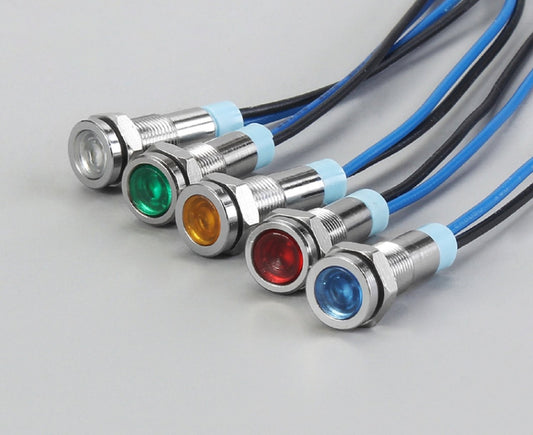 6mm Red LED Metal Indicator Signal Light Waterproof 110-220V - (AD73572)