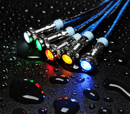 6mm Blue LED Metal Indicator Signal Light Waterproof 110-220V - (AD75039)
