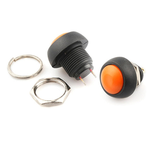 PBS-33B Orange Waterproof Momentary Push Button Switch Round 12mm - (AD75566)