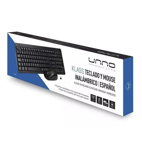 KB6741BK UNNO Wireless Keyboard & Mouse Combo Spanish - (AD76640)