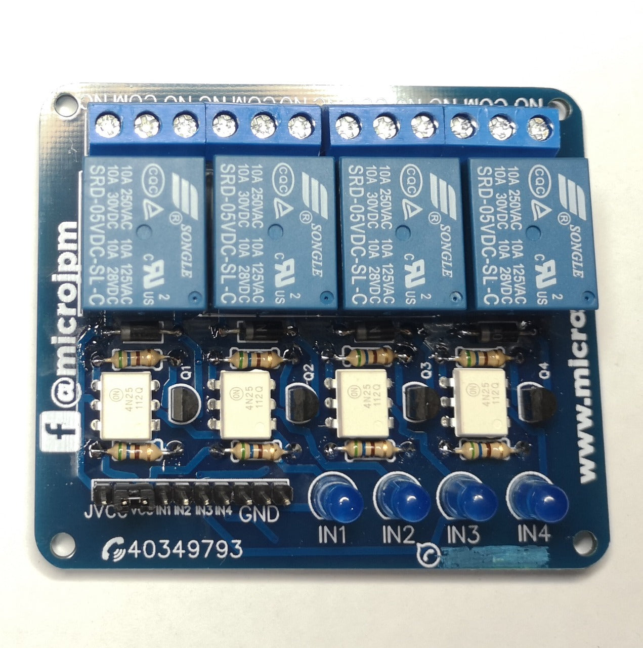 4-Channel 5V Relay Module uJPM v1.2 (Optocoupler) - (AD77011)