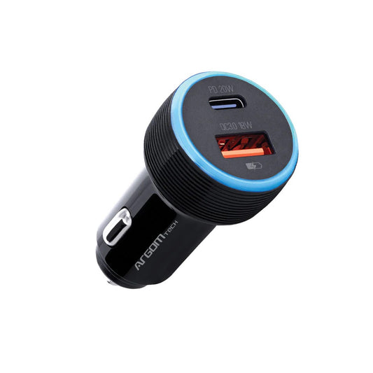 ARG-AC-0118BK Argom Force C1 38W PD Type-C + USB Car Charger - (AD78190)