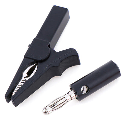 55mm Alligator Clip + 4mm Banana Plug (BLACK) - (AD78623)