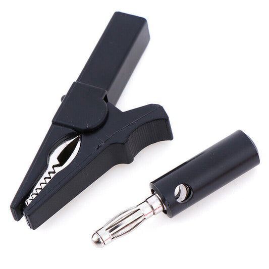 55mm Alligator Clip + 4mm Banana Plug (BLACK) - (AD78623)