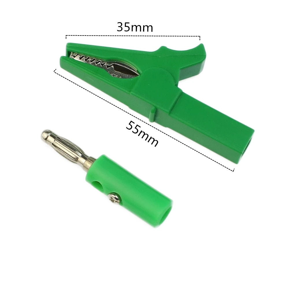 55mm Alligator Clip + 4mm Banana Plug (GREEN) - (AD78624)