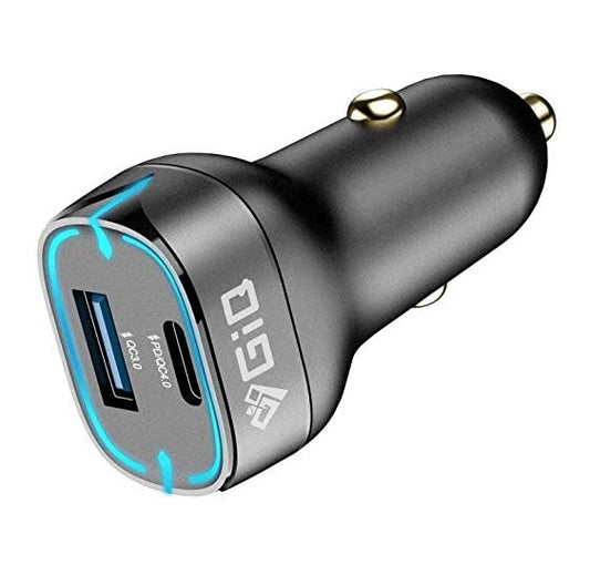 GiQ Type - C + USB Fast Car Charger - (AD79180)
