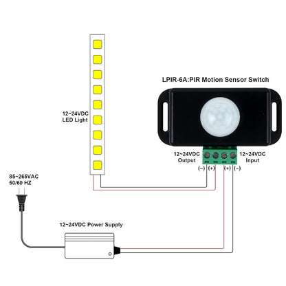 Pir Motion Sensor Switch DC12-24V @ 6A For LED Strip - (AD80089)