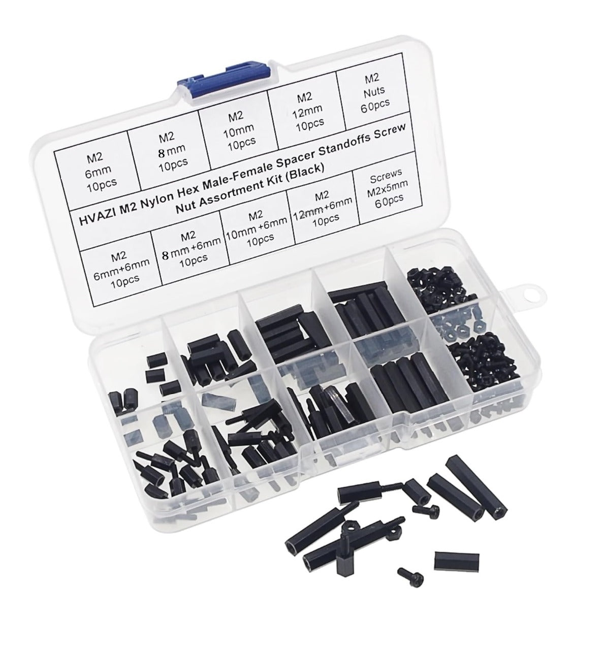 200 PCS M2 Spacer Hexagonal Nylon Kit - (AD80698)