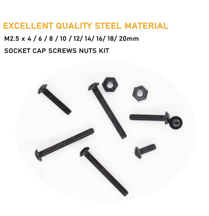 M2.5 Alloy Steel Hex Screws Assortment Kit (280 PCS) - (AD81525)