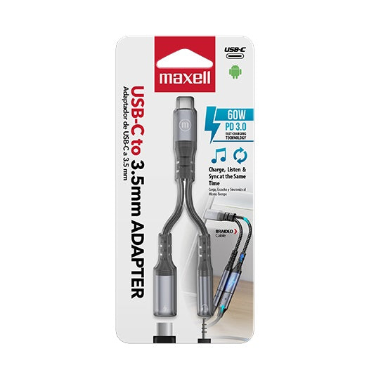 CB-PD35 Maxell USB-C To 3.5mm Female Adapter With PD - (AD82348)