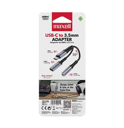 CB-PD35 Maxell USB-C To 3.5mm Female Adapter With PD - (AD82348)
