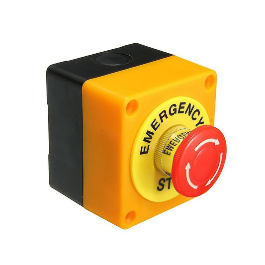 LAY37-11ZS 220V @ 10A Red Emergency Stop Mushroom Push Button + Box - (AD82468)