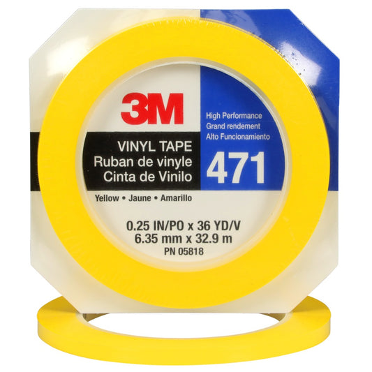 3M 05818 Vinyl Tape 471 Yellow (1/4 in) - (AD82675)