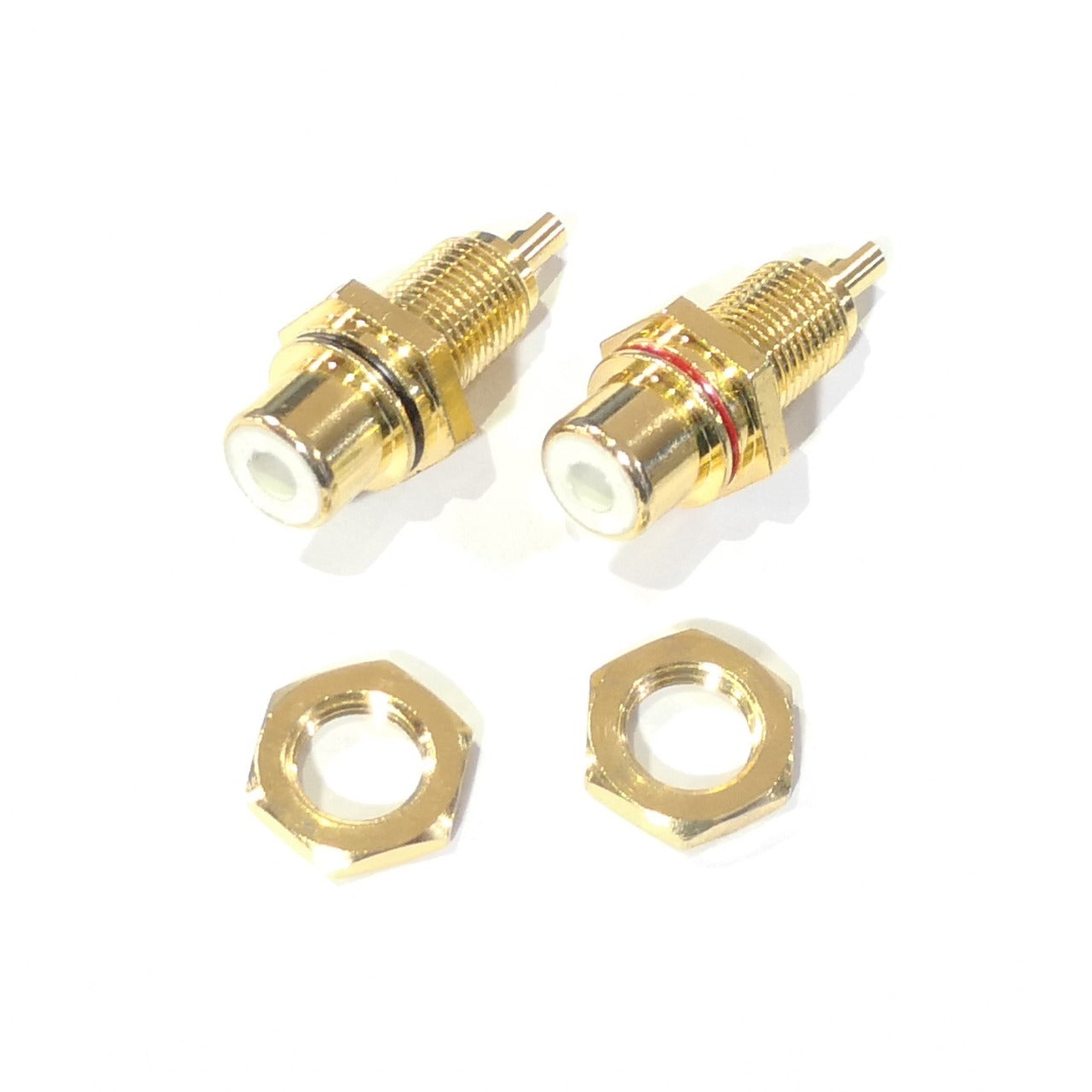 RCA Chassis Panel Mount Connector Gold-Plated (Red + Black) - (AD84470)