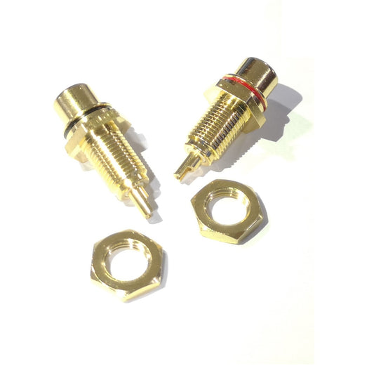 RCA Chassis Panel Mount Connector Gold-Plated (Red + Black) - (AD84470)