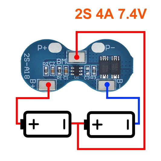 2S Battery Protection Board (BMS) 4A 8.4V - (AD85747)
