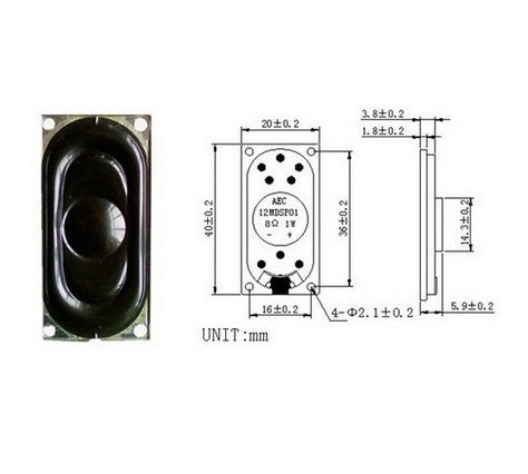 2040 Speaker 8Ω 2W (20mm*40mm) - (AD8956)