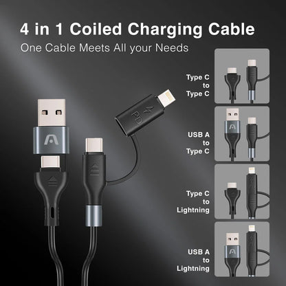 ARG-CB-0071BK Argom 60W Fast Charging & Data Cable (4 in 1) - (AD91445)