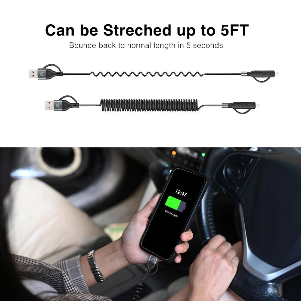 ARG-CB-0071BK Argom 60W Fast Charging & Data Cable (4 in 1) - (AD91445)