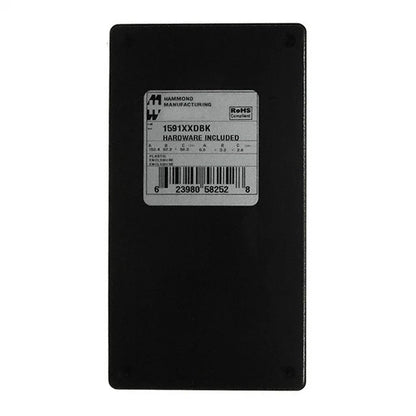 1591XXDBK Plastic Box Black (6"L x 3.25"W) - (AD92987)