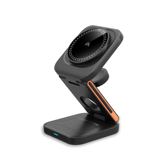 ARG-AC-0144BK Wireless Fast Charger 3 in 1 Foldable Stand Magnetic - (AD86899)