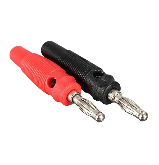 Red 4mm Banana Male Plug Solderless Side Stackable - (AD66176)
